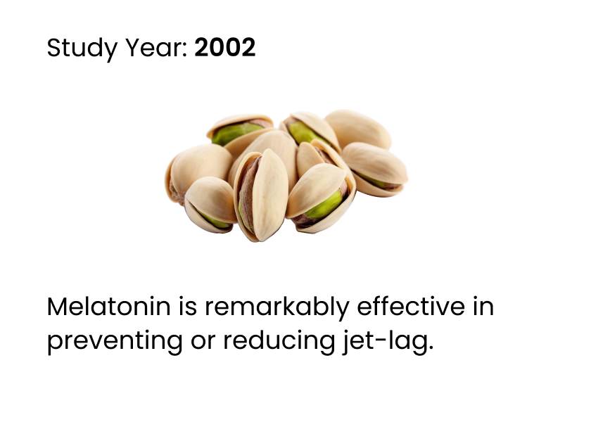 reputed science journal published paper about melatonin help in reducing jet lag